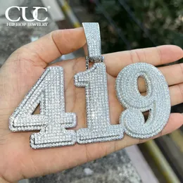 CUC на заказ двухслойный кулон с буквенным именем Iced Out Micro Pave циркон ожерелье в стиле хип-хоп для мужчин и женщин цепочка ювелирные изделия по индивидуальному заказу 240106