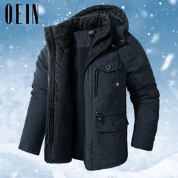 Winter Dicke Jacke Männer Outdoor Parka Mantel Pelz Linner Warme Cargo Jacken Männlichen Windjacke Outwear Parkas Militär Armee Mäntel 240106