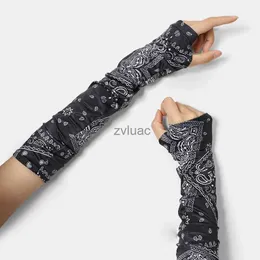 Arm- und Beinwärmer, fingerlose Handschuhe, 1 Paar, Sommer, lange bedruckte Ärmel, Armschutz, Sonnenschutz, Outdoor-Handschuhe, Fahren, Eisseide für Männer und Frauen, Armstulpen YQ240106