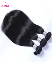 Brazilian Straight Virgin Hair Weave Bundles 34Pcs Lot Unprocessed Brazillian Remy Human Hair Extensions Natural Black Color Can 5747948