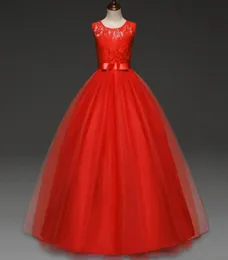 Langer Sommer, einfach, süß, europäische Hochzeit, modisch, für junge kleine Mädchen, Gelb, Rot, Weiß, Blau, Party, Blumenmuster, Spitzenkleid, Alter 12, für Tween7263875