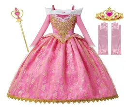 Muababy Girls Deluxe Sleeping Beauty Princess Costume Långärmad tävling Partyklänning Barn Fancy Dress Up Frocks 310T F11303249581