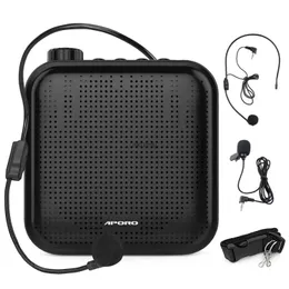 Alto-falantes portáteis Gosear 12W Amplificador de voz 1200mAh Mini alto-falante de voz portátil com microfones com fio Bolsa de armazenamento para professores Guia turístico YQ240106