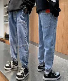 Våren nya tonårspojkar jeans byxor barn kläder avslappnad lös denim byxor 416 år barn streetwear allmatch kläder16539535