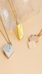 Ketten Umschlag-Medaillon-Halskette mit Edelstahl-Gold-Silber-Farbe „Love You Secret Message“-Anhänger für Muttertagsgeschenk4887031