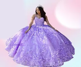 Light Purple Vestido de 15 Anos Quinceanera Dresses 2022 Butterfly Sweet 16 Quince XV Prom Vords2608202