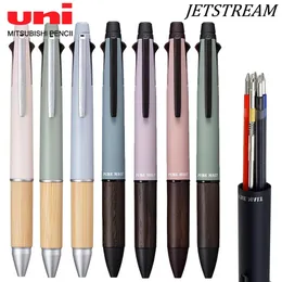 اليابان uni jetstream متعددة الوظائف القلم قلم القلم قلم رصاص ميكانيكي 5 في 1 msxe5-2005 Frosted Oak Hand Guard Pen 240105