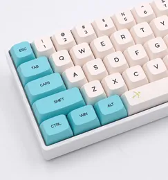 Keypro chunyang ciano branco fontes de sublimação de tinta etérmica pbt keycap para teclado mecânico usb com fio 130 keycaps4316592