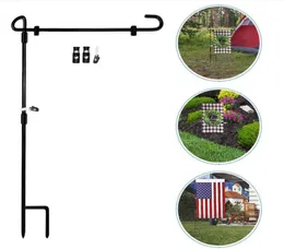 Garden Flag Stand Flagpole Black Flag Pole Garden Metal Stand flaggstång Flagg Banner Holder Outdoor Yard Decorations YG8654216213