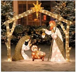 Decorations Christmas Decorations Tinsel Nativity Scene Warm White Yard Plane Painting for Easter Christmas Outdoor Yard Garden Home Decoratio