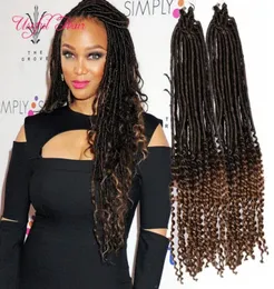 TRECCE ALL'UNCINETTO DEA 18 pollici dea locs anello per capelli dritto mezza onda estensione dei capelli sintetici faux locs capelli intrecciati sintetici8263247