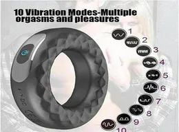 Dual Motors Cock Delay Ring With 10 Vibration Modes Clitoral Stimulation Rechargeable Massager For Men Couples33896171184
