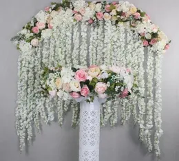 Coroa de grinaldas de 2m rodo de casamento citado flores rosa peony hortênsia mistura Diy Arched Flower Row Window T Station Decoração de casamento