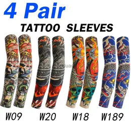 Arm Leg Warmers Children's Finger Gloves 4 pair Men Long Summer Tattoo Sleeves Seamless Armguard Sun Protection Cover Outdoor Driving Ice Silk Women YQ240106