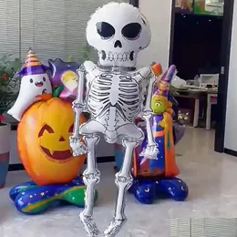 Outros suprimentos de festa festiva Grande 86x165cm Skeleton Man Balões Decorações de Halloween Globos Assustador Skl Ballons Party Home Drop Del Dhyu9