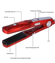 Alisador de cabelo a vapor elétrico, pente de vapor, alisador de cabelo, escova de cabelo reto, display de temperatura, plug ue 8124686