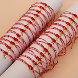 Link Bracelets Go2boho Dainty Minimalist Tradition Red White Rope 26 Letter Pendant 2024 Spring Series Trendy March Greek For Women