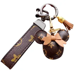luxury designer keychain Mouse Diamond key chain Design Car key chains bag charm Favor Flower Pendant Jewelry Keyring Fashion PU 4603