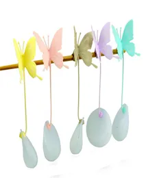 creativity Butterfly Tea Bags Strainers Silicone Teaspoon Filter Infuser Cute Teabags pink purple blue6136766