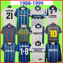 레트로 축구 저지 교차로 88 89 90 91 91 92 93 축구 셔츠 클럽 T 셔츠 Simeone Milans Vintage Maglia da Calcio 1990 1991 1992 1994 1995 1996 1998 1998 1999