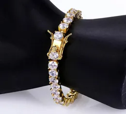 Hiphop tennisarmband bling moissanite diamant bling 18k real guld pläterade män kvinnor smycken 4mm 5mm 6mm1084469