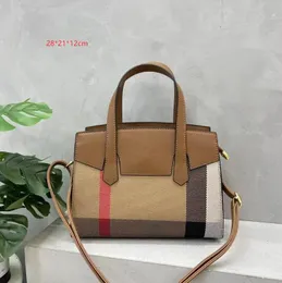 Canvas Shopper Tasche große Kapazität Einkaufstaschen Frauen Schulter Handtasche Tasche Leder Patchwork Lady Handtaschen Geldbeutel Horseferry Plaid Tasche Neu