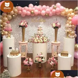 Outros suprimentos de festa de evento 3 pcs redondo cilindro pedestal display arte decoração bolo rack plinths pilares para diy festa de casamento decoração dhtwn