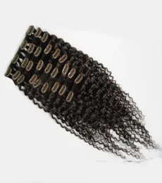 9-teiliges Set, 100 g, verworrene lockige Clip-In-Haarverlängerungen, peruanisches Remy-Haar, Clip-Ons, 100 natürliche Haar-Clip-Ins, Bündel 3206667
