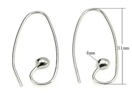 10PCSLOT 925 STERLING SILVER EARRING HOOK CLASPS DIYクラフトジュエリーギフト08x4x12x30mm WP0682209005のコンポーネントを見つける