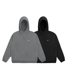 Mens Fleece Hooded Pullover Soft Hoodies Fashion Casual Hip Hop 24ss Grey Black