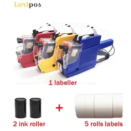 Mx-6600 Two-line Price Labeller 10 Digits Tag Sticker Pricing Gun Refillable Ink Roller Price Labeller Tool Double Lines Marker 240105