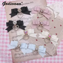 Handmade Sweet Cute Mine Love Pearl Pendant Hairclip A Pair of Hair Clips Hairwear Kawaii Side Clip Headdress 240106