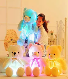 16 Luminoso 305080cm Creativo Light Up Led colorato incandescente Teddy Bear peluche peluche regalo di Natale per bambini Q07271056159