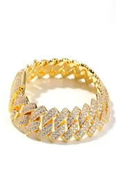 14 mm gerade Kante, kubanische Gliederkette, Tennis-Gold, Silber, Iced Out, Zirkonia, HipHop-Herrenschmuck8587034