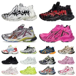 Designer Runner 7.0 Running Shoes Homens Mulheres Retro Paris Sneakers Transmitir Sentido Preto Branco Desconstrução Jogging Caminhadas Treinadores Ao Ar Livre Sapatilhas Casuais