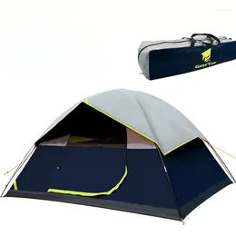 Zelte und Unterkünfte 3-4 Persönlichkeit schwarzer Kleberbeschichteter Familienzelt Outdoor Camping Picknick Sonnencreme Tragbarer Regenfisch BBQ Beach großer Raum