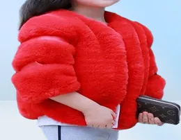 女の子のフェイクウサギファージャケットファッションシックな子供人工毛皮コート秋の冬の子供毛皮服女の子TZ3562536763435