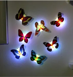 Luce colorata Farfalla Adesivi murali Installazione semplice Luce notturna Lampada a LED Soggiorno in casa Camera dei bambini Frigo Arredamento camera da letto7615201