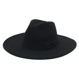 Basker klassiska kvinnors filt Panama hattar stor varm rancher hatt med bowknot för cowboys och cowgirls unisex