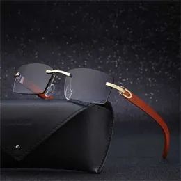 12% OFF Wholesale of sunglasses KAJILA Frameless Trimmed Wood Grain Leg Men's Ocean Pieces Fashion Women's Sunglasses