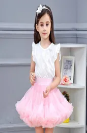 Girls Ruffle Tutu Childrats Ribbon Bows Stain Tulle Skirt Kids Lace Princess Party Bords A61691421081