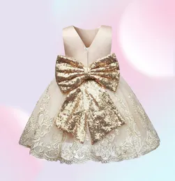 Golden Sequin Baby Christening Gowns Tulle Princess Dress Event Party Wear 1 Year Baby Girl Birthday Dresses Infant Baptism Gown L3961391