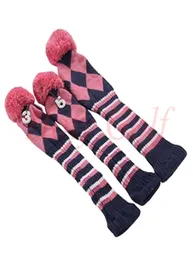 1 3 5 bir set yeni pom pom head kapakları örgü çorap golf kulübü kapağı headcovers5881407