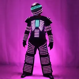 Levererar ny RGB LED -kostym LED -klädljusdräkter LED Robot kostymer Kryoman Robot David Robot Custom