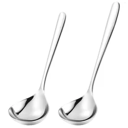 Colheres 2pcs sopa cozinha colheres aprofundadas conchas sem ferrugem utensílios de cozinha de aço inoxidável