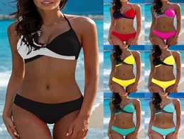 Bikini 2020 Mujer damskie wyściełane pompki stanik bikini brazylijski zestaw kąpielowy kostium kąpielowy strój kąpielowy stóp na plażę zrzucanie bikini new1997987