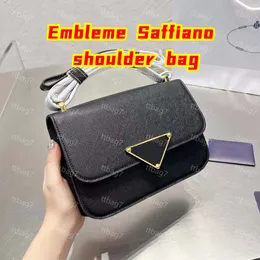 Diseñador de cuero 10A Embleme Saffiano bolso de hombro Sobre Bolsos de lujo Bolso de sobre Bolso cruzado bolso Bolsos de hombro de cuero genuino para mujeres