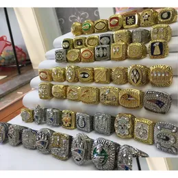 Cluster Rings 55st 1966 till American Football Team Champions Championship Ring Set With Tood Display Box Souvenir Men Fan Gift hela Dh6wn