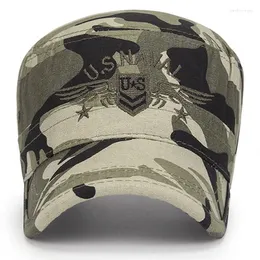 Berets 2024 United States US Marines Corps Cap Hat Military Hats Camouflage Flat Top Men Cotton HHat USA Embroidered Camo