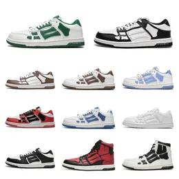 Designer Männer Sportschuhe Skelett Knochen Trainer Frauen Schwarz Weiß Skel Top Low Amlrl Echtes Leder Luxus Casual Sport Schuhe Schnüren hohe Basketball Schuhe S06